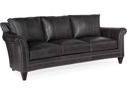 Bradington Young Richardson Charcoal Black Leather Sofa