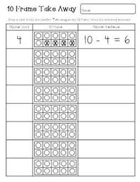 Take away the sweets will have preschoolers craving to solve subtraction preschool math: 10 Frame Take Away Homeschool Math Math Classroom Math Facts