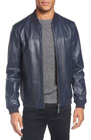 Navy Blue Leather Moto Jacket Mens 2016 2017 Leather Jacket Men Leather Bomber Jacket Best Leather Jackets