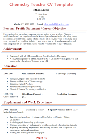 Cv Template Chemistry Resume Format Teacher Cv Template Teacher Cv Teacher Resume