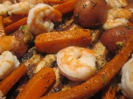 Cook 2 to 3 minutes, stirring occasionally, until hot. Grilled Chicken With Roasted Potatoes And Carrots Topped With Shrimp Cooking With Mr C