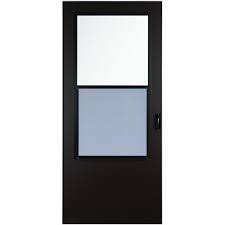 Larson secure pro storm door with multiple point locks and stainless steel wire mesh security screen. Larson Alexander Self Storing Midview Storm Door At Menards