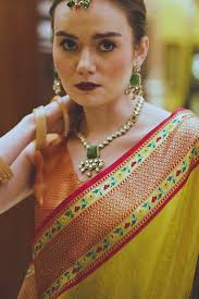 Buy Fern Green Woven Tissue Silk Saree Online