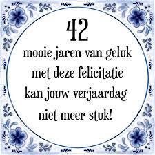 Bol Com Verjaardag Tegeltje Met Spreuk 42 Jaar 42 Mooie Jaren Van Geluk Met Deze