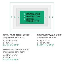 Our easy to read pool and snooker table room size guide to help you chose the right size table for your space. Pool Table Room Size Dimensions Pool Table Pool Table Room Pool Table Room Size