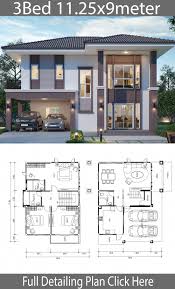 125+ best duplex house design collections| trending two storey house plans. House Design Plan 11 25x9m With 3 Bedrooms Home Design With Plan Modernhomedesigns House Construction Plan House Front Design House Projects Architecture