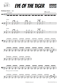 Drummer jokes aside, it's not a rule that drummers can't be musical leaders. Eye Of The Tiger Survivor Drum Sheet Music Onlinedrummer Com Drum Sheet Music Drums Sheet Sheet Music