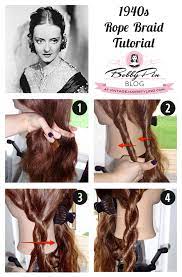 Vintage hairstyles for curly hair. 1940s Rope Braid Tutorial Always Learning Bobby Pin Blog Vintage Hair And Makeup Tips And Tutorials