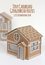 Tiny Cardboard Gingerbread Houses Little Red Window Cardboard Gingerbread House Diy Christmas Village Christmas Diy