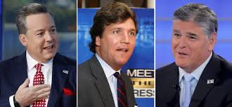 Fox news host tucker carlson equated the news media's treatment of derek chauvin, the former minneapolis police officer convicted of murdering george floyd, with lynching. Fox Stars Hannity Carlson And Fired Anchor Henry In Lawsuit