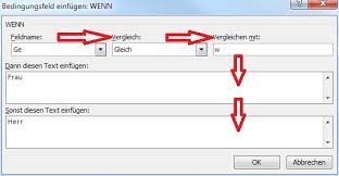 Check spelling or type a new query. Word Seriendruck Bedingungsfelder 1