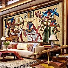 Egyptian style walls decorated with egyptian wallpaper murals. Pin By Margit Ujfalusi Goramaghreb Uf On Arabic Egypt Dubai Iszlam Egyptian Home Decor Art Deco Wallpaper Egyptian Furniture