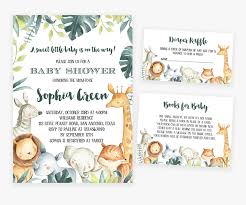 Best online invitations to download and print for free. Safari Animals Baby Shower Invitation Pack Jungle Animal Baby Shower Invites Hd Png Download Transparent Png Image Pngitem