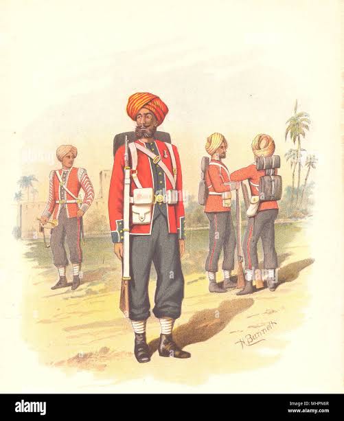 BRITISH INDIAN ARMY UNIFORMS. The 15th Sikhs Regiment 1890 old antique print Stock Photo - Alamy