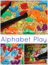 Bestselling writer audrey wood and artist son bruce present a second alphabet book with a twist: Corn Alphabet Sensory Bin Play