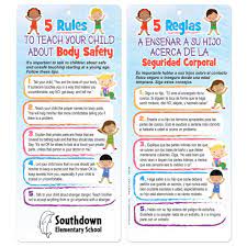 5 Rules To Teach Your Child About Body Safety Two Sided English Spanish Glancer Personalization Available Smart Parenting Practical Parenting Parenting Guide