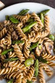 Whole Grain Pasta With Mushrooms Asparagus And Favas Recipe Recipe Wheat Pasta Recipes Healthy Pasta Recipes Recipes