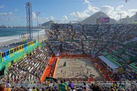 24 volleyball teams and 48 beach volleyball teams, total 386 athletes, participated in the tournament. File Larissa Talita Bra Vs Borger Buthe Ger Olympic Women S Beach Volleyball Beach Volleyball Arena Rio De Janeiro Brazil Jpg Wikimedia Commons