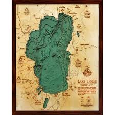 lake tahoe bathymetric wood chart in 2019 california