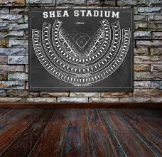 print of vintage shea stadium seating chart on photo paper