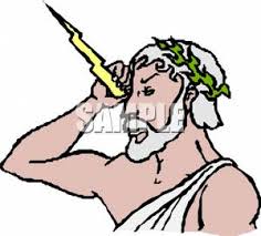 He is the most powerful god in greek mythology. Clip Art Image The God Zeus With A Bolt Of Lightning