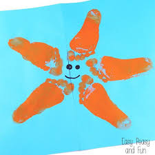 Starfish Footprint Art Footprint Art Preschool Crafts Toddler Art