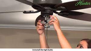 Light bulb socket flickering quick & easy fix! How To Remove A Light Kit From Your Hunter Ceiling Fan 5xxxx Series Model Fans Youtube