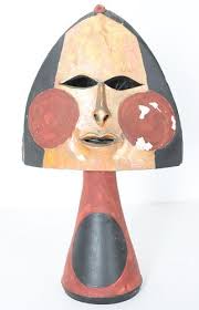 Frank Colson, Polychrome Ceramic Face Sculpture for sale at auction
