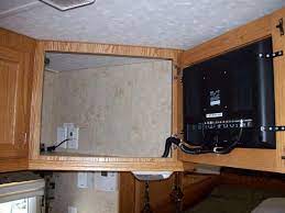 Steps to attach a tv mount to an rv wall. Class C Motorhomes How To Mount A Lcd Tv Rv Tv Mount Rv Tv Rv Cabinet Storage Ideas