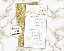 Gold Price List For Hair Template Printable Price List For Etsy In 2020 Wedding Details Card Template Printable Bubbly Bridal Shower
