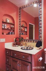 In this bathroom, the mexican style pops up in clever placements, starting with the sink ornate with colorful tiles with intricate patterns on them. Pin On New House Ideas