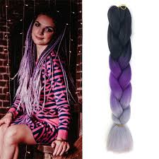 Ombre kanekalon jumbo braiding synthetic hair extensions african twist braid 24. Wholesale 24 Inch Ombre Kanekalon Jumbo Braid Synthetic Braiding Hair Extensions Black Purple Silver Grey Gear Wholesale