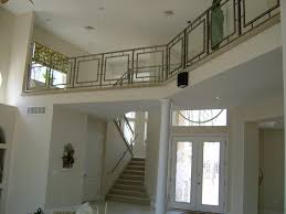 Railing has been designed in glass panel fixed by s.s. Glass And Stainless Steel Railing Houzz