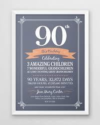90th Birthday Ideas For Grandma Personalized 90th Birthday Print Ninety Years Old Gift Etsy 90th Birthday Invitations 90th Birthday 90th Birthday Parties