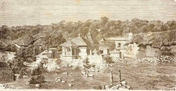 Vintage engraving of Mahabaleshwar near Pune