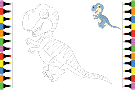 Vorlage dina4 trex dino kuchen. Coloring Dinosaur For Kids Simple Animal Drawing Illustration By Curutdesign Thehungryjpeg Com