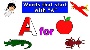 Elbow print the letter e on several index cards and also print previously taught letters on other cards. Words That Start With A Words That Start With Letter A For Toddlers Kids Learning Videos Youtube