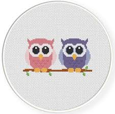 cute owls cross stitch pattern