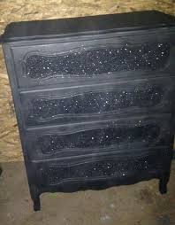 Just Made This For My Daughter S Room Diy Chest Of Drawers Makeover Glitter Black Diy Chest Of Drawers Chest Of Drawers Makeover Glitter Furniture