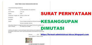Hutang merupakan transaksi antara dua. Surat Pernyataan Bersedia Dimutasi Format Administrasi Desa