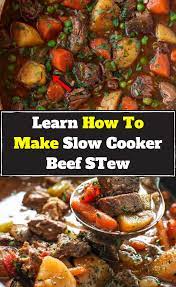 Add Vegetables And Beef Chuck Cubes To A Slow Cooker Hours Later Enjoy A Hearty Stew Slow Cooker Beef Stew Beef Chuck Recipes Beef Stew Dinner