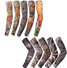Konsait 24 sheets large temporary tattoos full arm and half arm tattoo sleeves temporary sleeve tattoos large fake body art arm chest shoulder tattoo black tattoo body stickers for man women. Buy 10 Pcs Arts Temporary Tattoo Arm Sunscreen Sleeves Fake Tattoo Cover Up Sleeves Online In Turkey B07sksxf2t