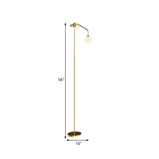 2 Heads Great Room Floor Lamp Modernist Brass Stand Up Light With Spherical Opal Glass Shade Takeluckhome Com