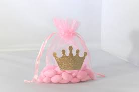 Princess Crown Favor Bags Pink And Gold Organza For Birthdays Etsy In 2022 Baby Shower Princess Girl Shower Favors Baby Shower Favors Girl