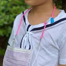 Colorful Personalized Kids Neon Mask Lanyard Strap Holder Etsy In 2020 Mask Necklace Mask For Kids Black Kids Fashion