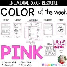 Color Of The Week Pink Learning Colors In The Classroom