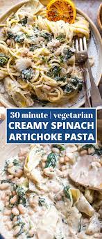 Creamy Spinach Artichoke Pasta Vegetarian 30 Minutes Recipe Pasta Dishes Beef Recipes Tasty Pasta