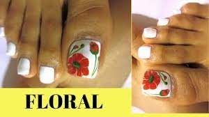 3 pasos básicos para pedicure. Unas Con Flores Faciles Paso A Paso Pedicure Flowers Design Toe Nail Art Youtube