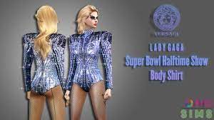 Lady Gaga Versace Super Bowl Halftime Show Body Shirt With Mask Without Mask Download Lady Gaga Versace Lady Gaga Celebrity Look