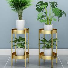 Buy flower pots and get the best deals at the lowest prices on ebay! 2 Layer Metal Plant Stand Tall Sturdy Flower Pot Holder Succulent Shelf End Table Garden Potted Flower Rack Modern Home Decor Buy At The Price Of 69 49 In Aliexpress Com Imall Com
